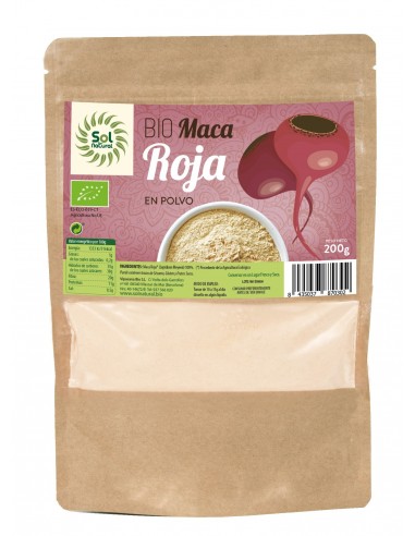 Maca Roja En Polvo Bio 200 Gramos  Sol Natural