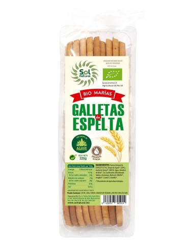 Galletas María Con Sirope Agave Bio 220 Gramos  Sol Natural