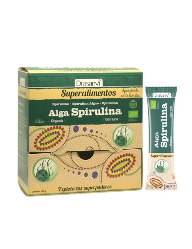 Stick Spirulina Bio 20X10 Gr Superalimentos Drasanvi