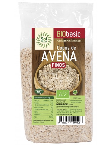 Copos De Avena Finos Familiar Bio  1 Kilo Sol Natural