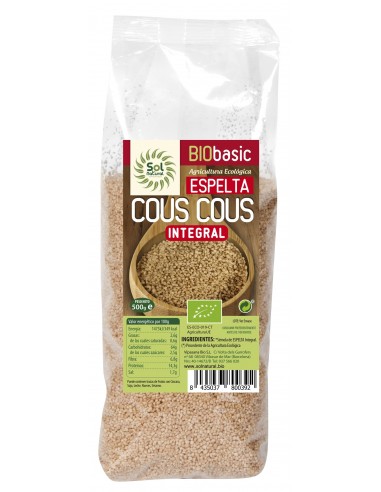 Cous Cous De Espelta Integral Bio 500 Gramos  Sol Natural