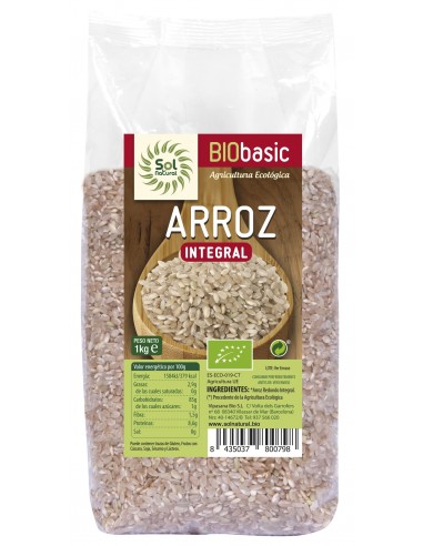 Arroz Redondo Integral Bio  1 Kilo Sol Natural