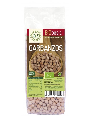 Garbanzos Bio 500 Gramos  Sol Natural