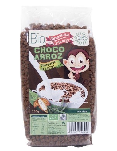 Choco Arroz Bio 250 Gramos  Sol Natural