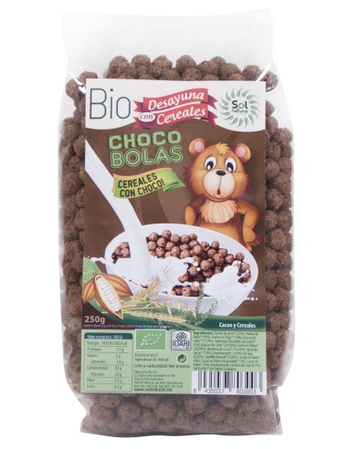 Choco Bolas Chocolate Bio 250 Gramos  Sol Natural