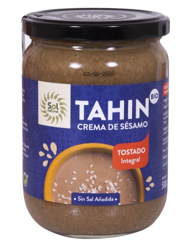 Tahín Tostado Grande Bio 500 Gramos  Sol Natural