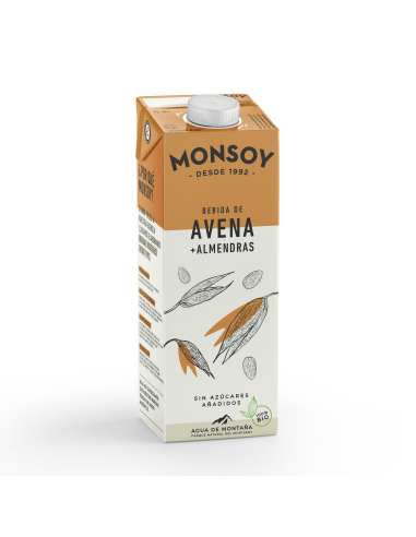 Bebida Vegetal De Almendras Con Avena 1Lt 6Uds.Bio Monsoy