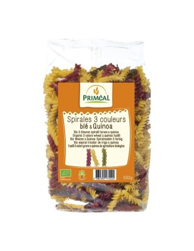 Espirales Tricolor De Trigo Quinoa 500 gramos Bio de Primeal