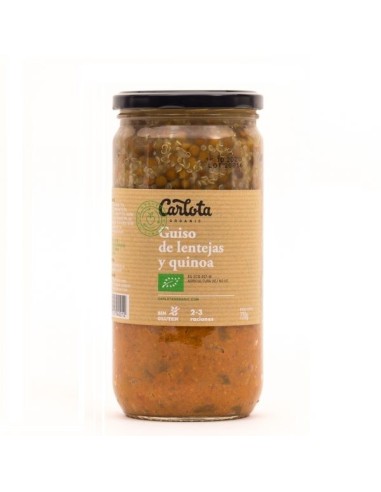 Guiso De Lentejas Y Quinoa 425 Gramos Eco Sg Vegan Carlota Organic