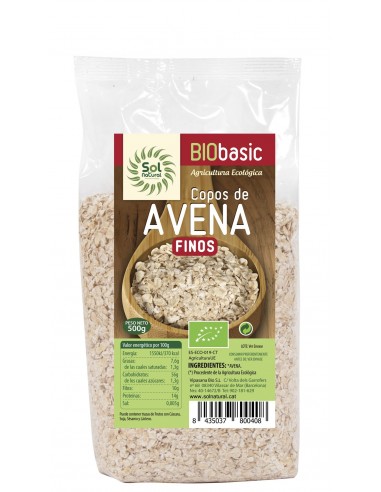 Copos De Avena Finos Bio 500 Gramos  Sol Natural