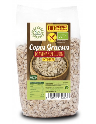 Copos De Avena Gruesos Sin Gluten Bio 500 Gramos  Sol Natural