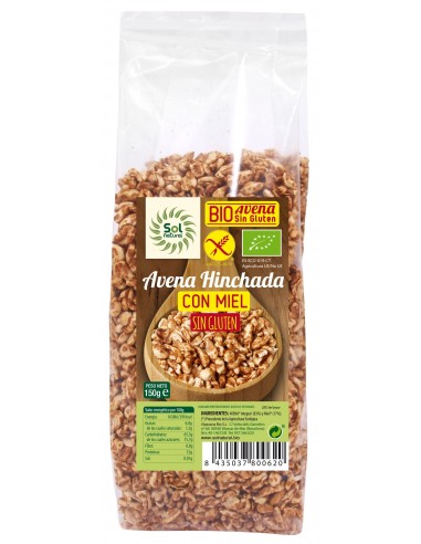 Avena Hinchada Con Miel Sin Gluten Bio 150 Gramos  Sol Natural