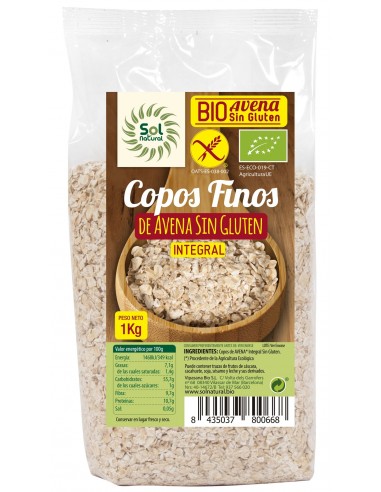 Copos Avena Finos S/Gluten Familiar Bio  1 Kilo Sol Natural