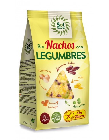 Nachos Con Legumbres Sin Gluten Bio 80 Gramos  Sol Natural