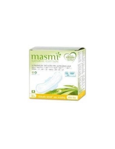 Compresas Masmi Natural Cotton Ultra Dia Alas 10Un de Masmi