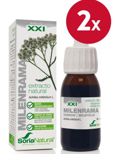 Pack de 2 ud Ext. Milenrama Xxi 50Ml. S/Al de Soria Natural