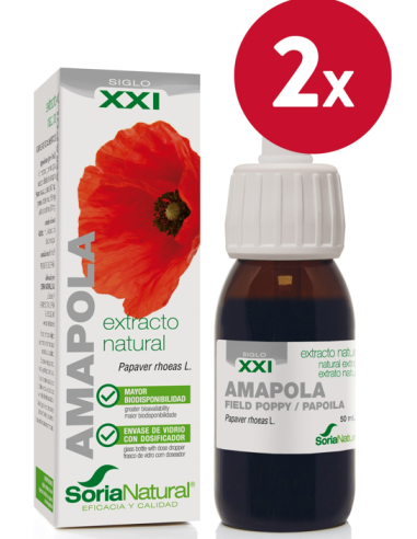 Pack de 2 ud Ext. Amapola Xxi 50Ml. S/Al de Soria Natural