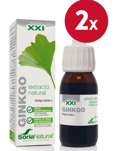 Pack de 2 ud Ext. Ginkgo Biloba Xxi 50Ml. S/Al de Soria Natu