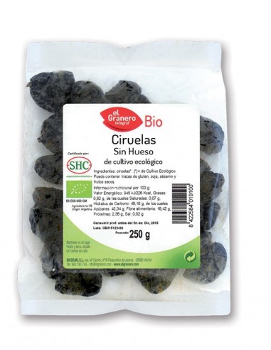 Ciruelas Sin Hueso Bio, 250 G de El Granero Integral