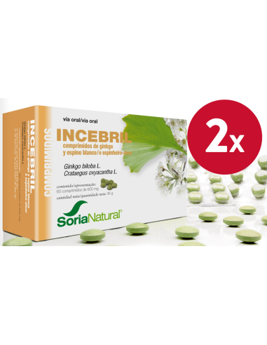 Pack de 2 ud Incebril Ginkgo Y Espino Blanco 60 Comprimidos