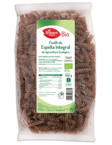 Fusilli De Trigo Espelta Integral Bio, 500 G de El Granero Integral