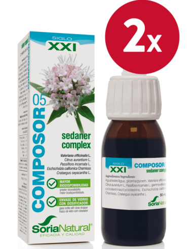 Pack de 2 uds Composor 5 Sedaner Complex Xxi 50Ml. de Soria Natural