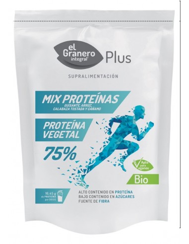 Mix Proteinas (Guisante, Arroz, Calabaza T, Cañamo) Bio, 200 G de El Granero Integral