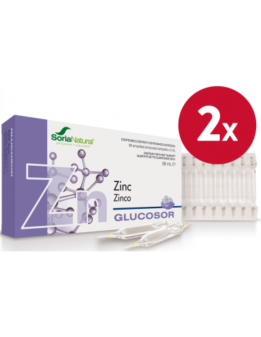 Pack de 2 ud Glucosor Zinc 28 Ampollas de Soria Natural