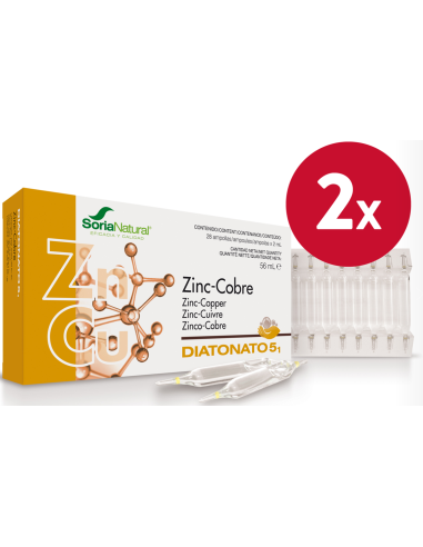 Pack de 2 ud Diatonato 5/1 Zinc-Cobre 28Viales de Soria Natu