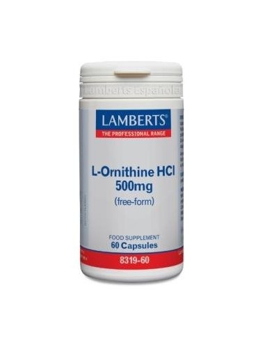 Pack de 2ud L-Ornitina Hcl 500 Mg. 60 Cap. de Lamberts