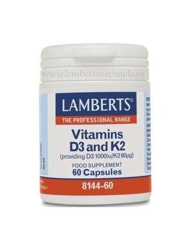 Pack de 2ud Vitamina D3 1000Ui + K2 90µg 60Cap. de Lamberts