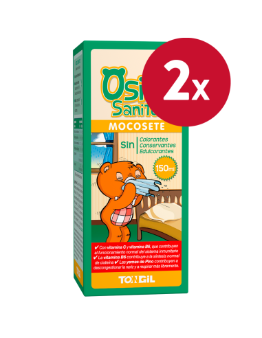 Pack 2 unidades Osito Sanito Mocosete 150 ml de Tongil.