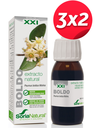 Pack 3X2 Ext. Boldo Xxi 50Ml. S/Al de Soria Natural.