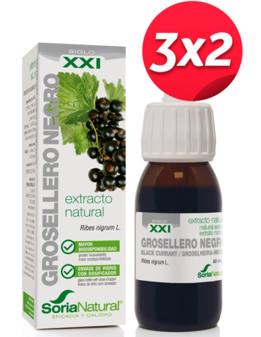 Pack 3X2 Ext. Grosellero Negro Xxi 50Ml. S/Al de Soria Natur