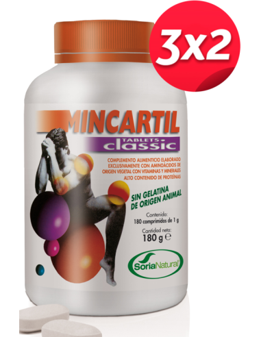 Pack 3X2 Mincartil Clasic 180 Comprimidos de Soria Natural.