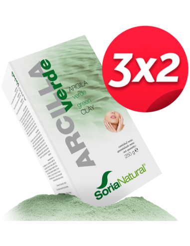 Pack 3X2 Arcilla Verde 250Gr. de Soria Natural.