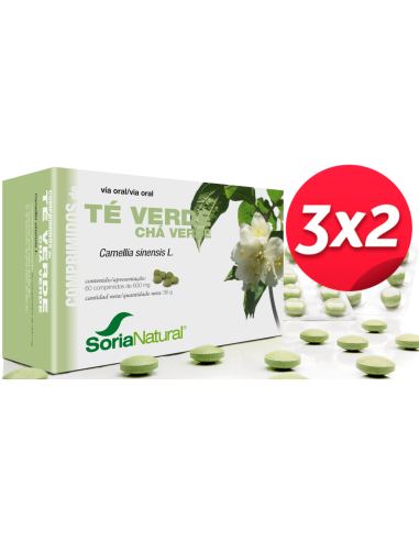 Pack 3X2 Te Verde 60 Comprimidos de Soria Natural