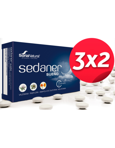 Pack 3X2 Sedaner Sueño 24 Comprimidos de Soria Natural.