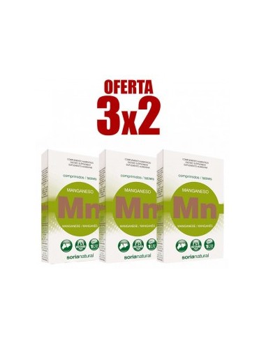 Pack 3X2 Retard Manganeso 24 Comprimidos de Soria Natural.