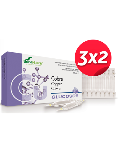 Pack 3X2 Glucosor Cobre 28 Ampollas de Soria Natural.