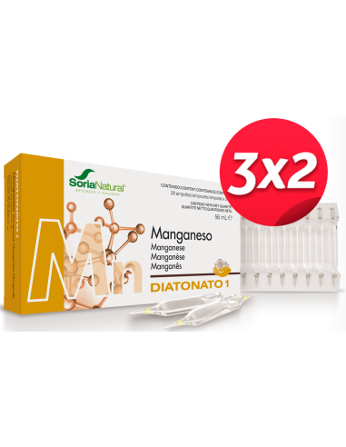 Pack 3X2 Diatonato 1 Manganeso 28Viales de Soria Natural.