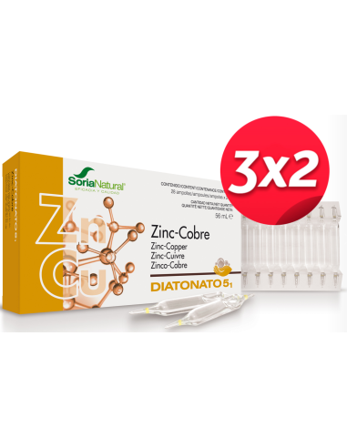 Pack 3X2 Diatonato 5/1 Zinc-Cobre 28Viales de Soria Natural.