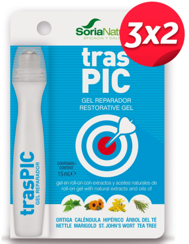 Pack 3X2 Traspic Gel Reparador Antimosquitos 15Ml. de Soria Natural