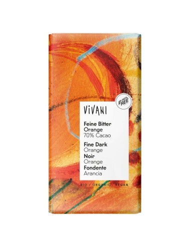 Chocolate Negro 70% Con Naranja 100 Gramos Bio Vegan Vivani