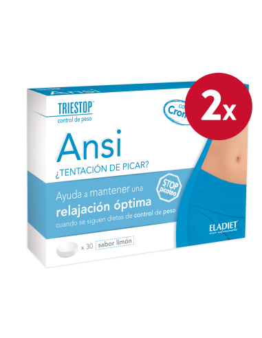 Pack de 2 uds Triestop Ansi Quita Ansia Sabor Limon 30Comp. de Eladiet