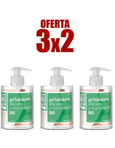 Pack 3x2 Gel Hidratante Aloe Vera-Rosa Mosqueta 500Ml. Bio d