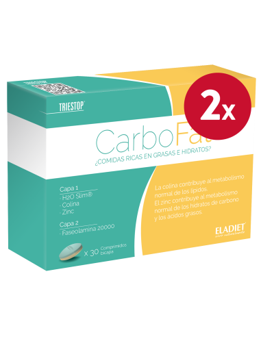 Pack de 2 uds Triestop Carbofat 30Comp. de Eladiet