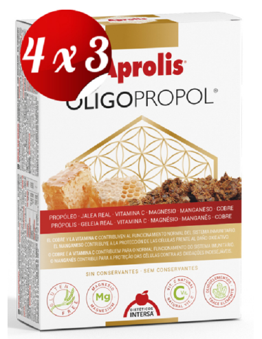 Pack 4x3 Aprolis Oligo Propol 20 ampollas de Intersa