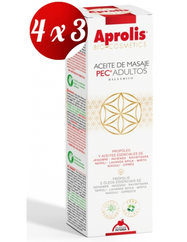 Pack 4x3 Aprolis Ac. Mas. Pectoral Adultos 100 Ml de Intersa