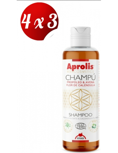 Pack 4x3 Propoleo Champu (A.Esenciales) 200 Ml de Intersa